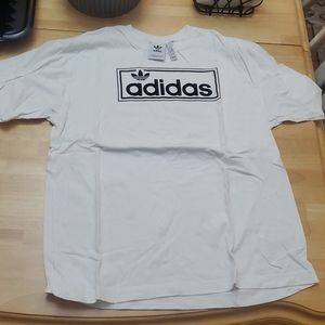 Adidas mens L white tshirt